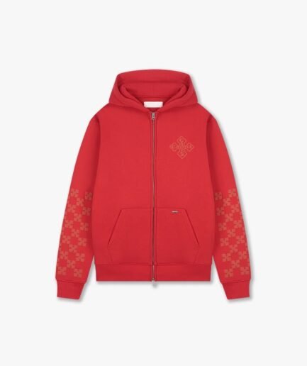 Croyez Cross Zip Hoodie | Red