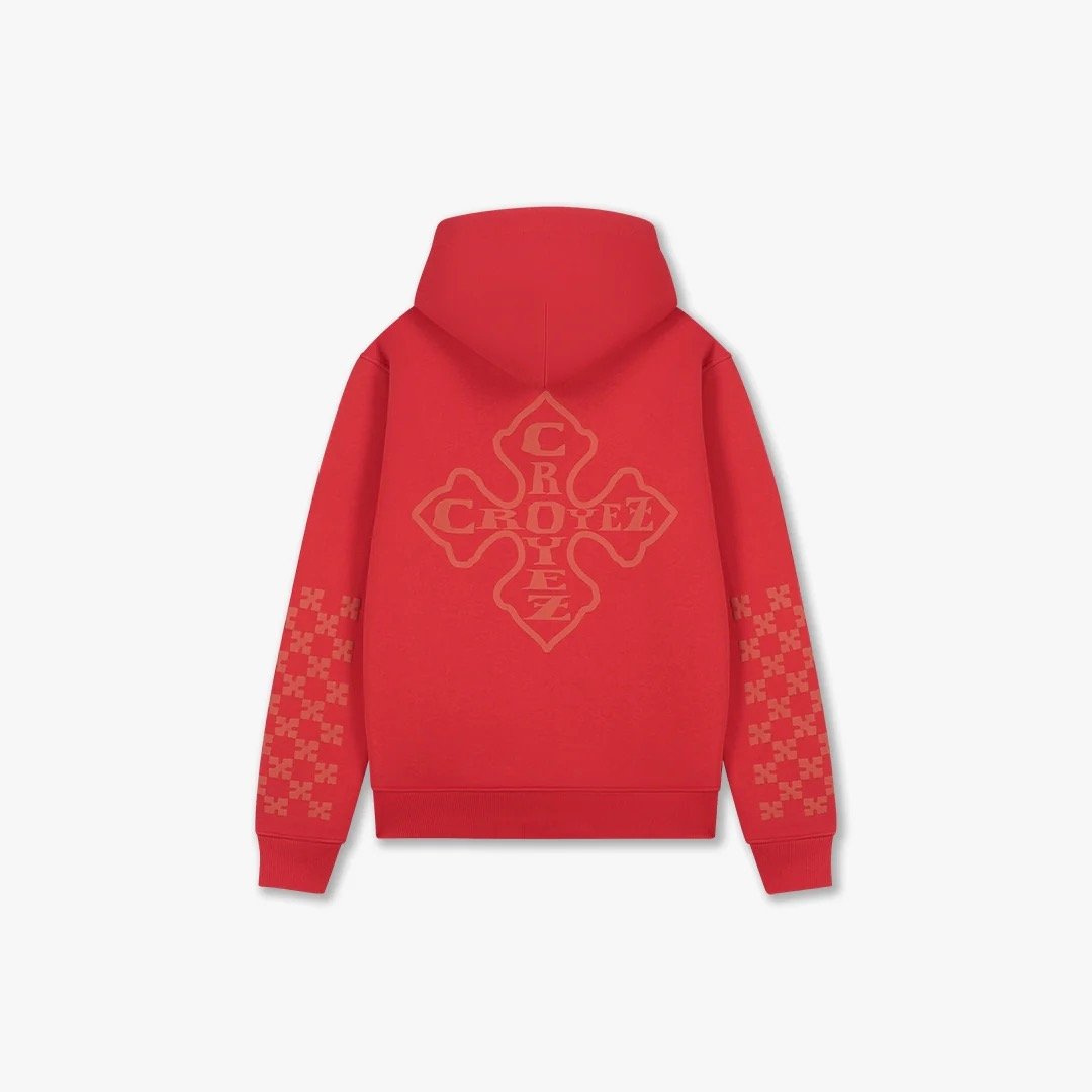 Croyez Cross Zip Hoodie | Red
