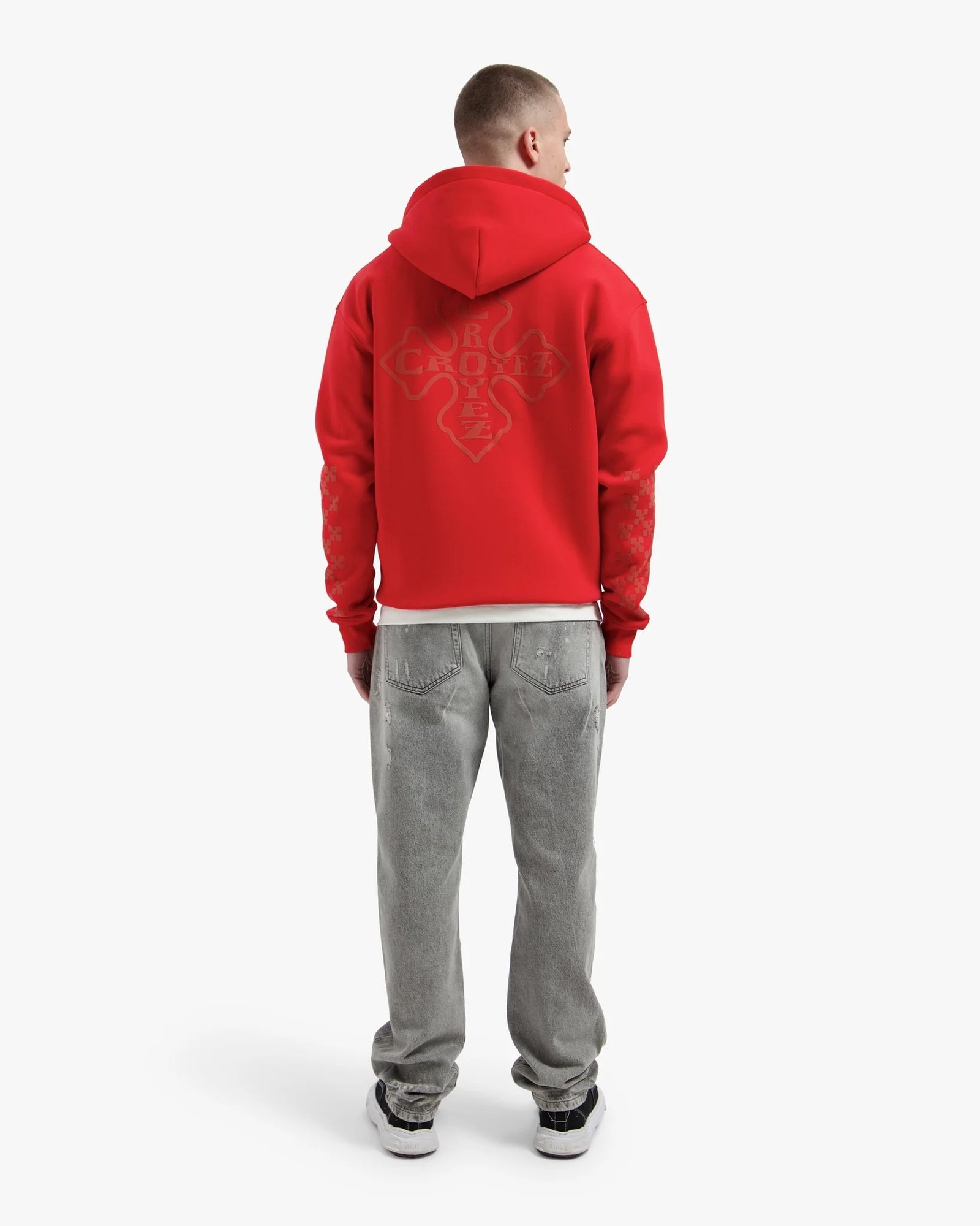 Croyez Cross Zip Hoodie | Red