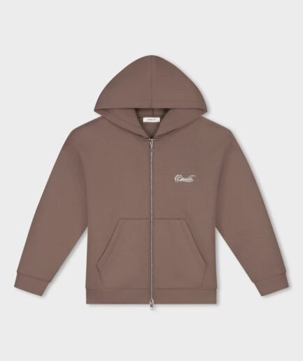EQUALITÉ YUKI OVERSIZED SCUBA FULL ZIP HOODIE TOBACCO