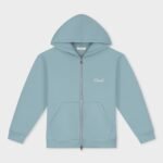 EQUALITÉ YUKI OVERSIZED SCUBA FULL ZIP HOODIE WASHED LIGHT BLUE