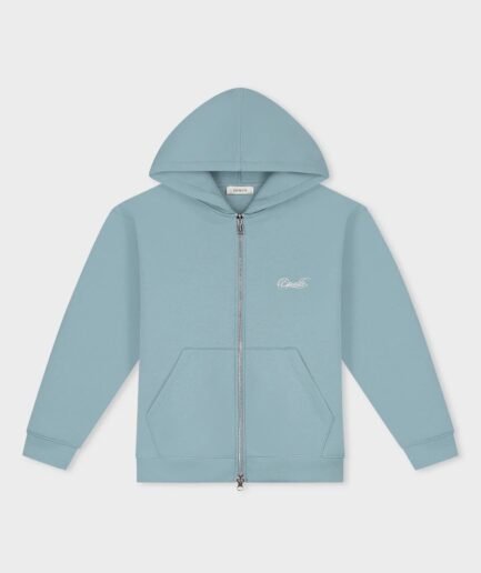 EQUALITÉ YUKI OVERSIZED SCUBA FULL ZIP HOODIE WASHED LIGHT BLUE