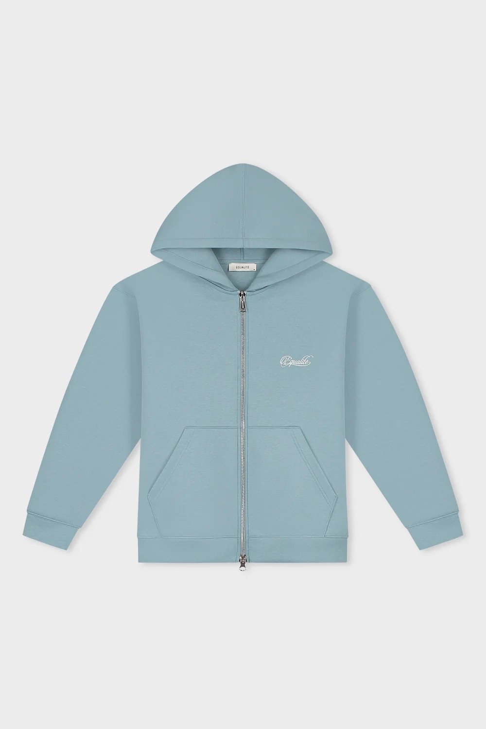 EQUALITÉ YUKI OVERSIZED SCUBA FULL ZIP HOODIE WASHED LIGHT BLUE