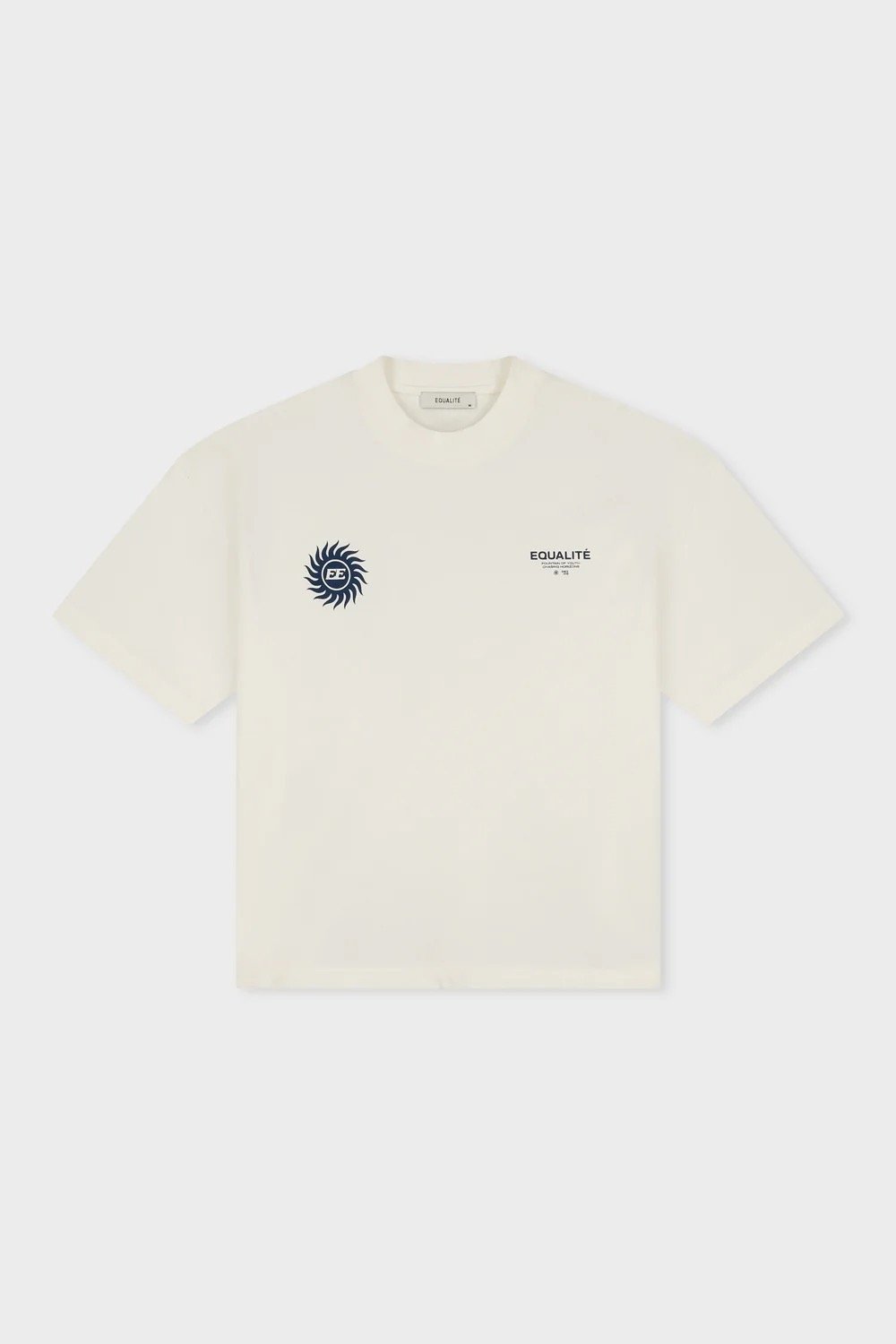 EQUALITÉ SUNNY BOXY FIT TEE OFF-WHITE & NAVY