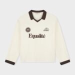 EQUALITÉ ASH KNIT LONGSLEEVE POLO OFF-WHITE & BROWN