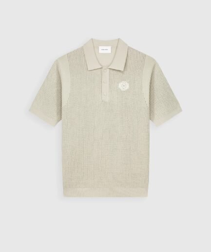 PURE PATH EMBLEM OPEN KNIT POLO 26010811 SAND