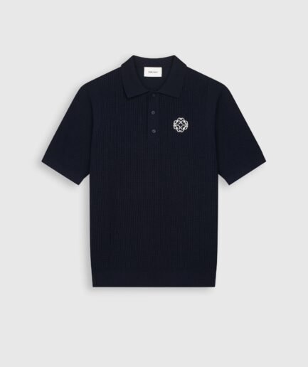 PURE PATH EMBLEM OPEN KNIT POLO 26010811 DARK NAVY