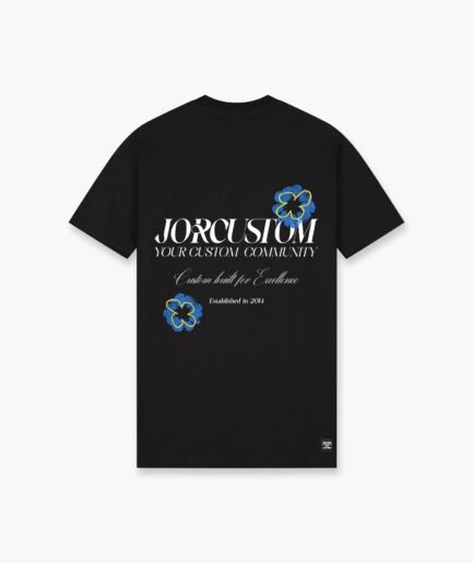JORCUSTOM FLOWERS SLIM FIT T-SHIRT BLACK