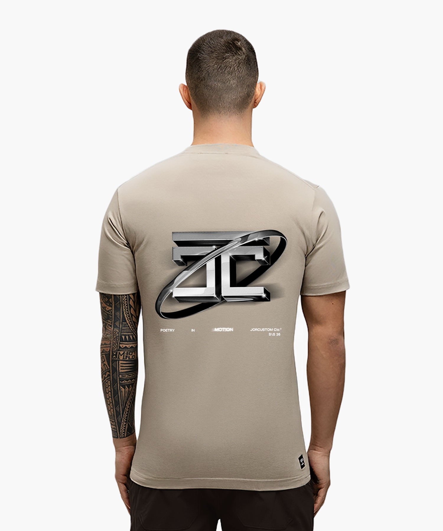 JORCUSTOM POETRYINMOTION SLIM FIT T-SHIRT TAUPE
