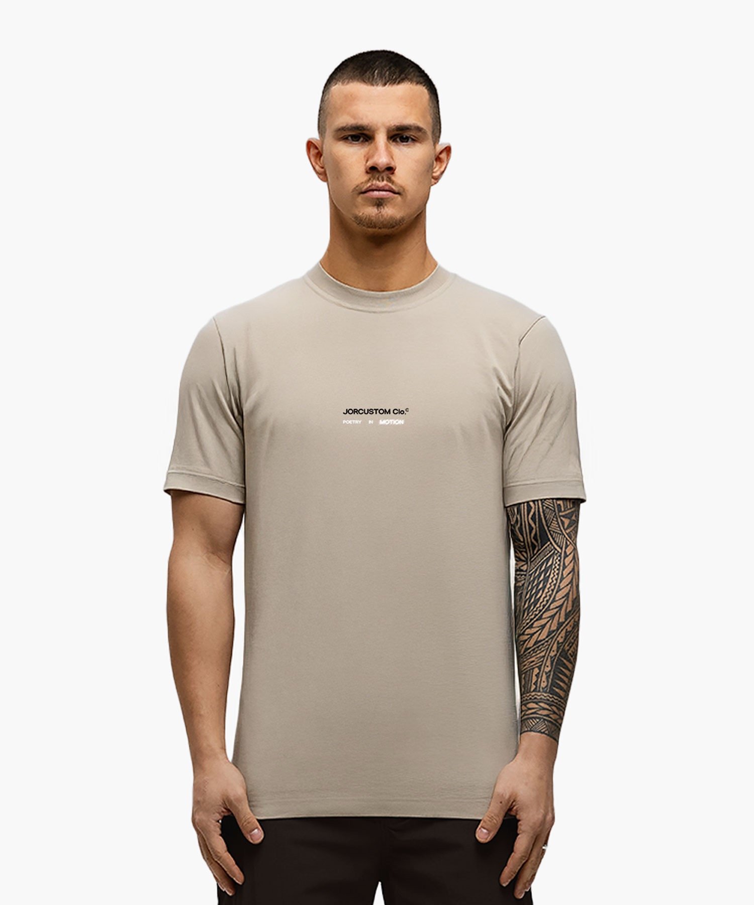 JORCUSTOM POETRYINMOTION SLIM FIT T-SHIRT TAUPE