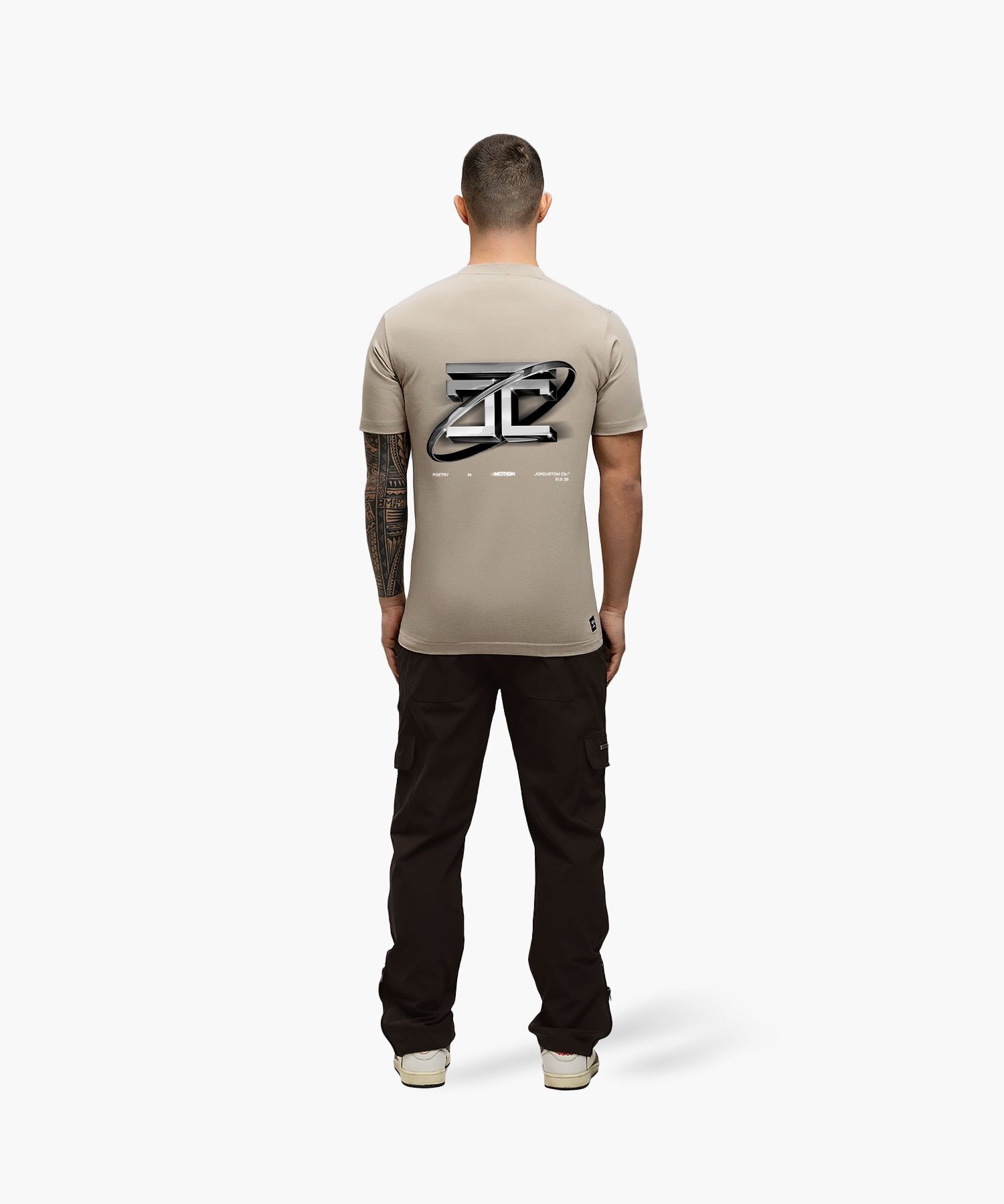 JORCUSTOM POETRYINMOTION SLIM FIT T-SHIRT TAUPE