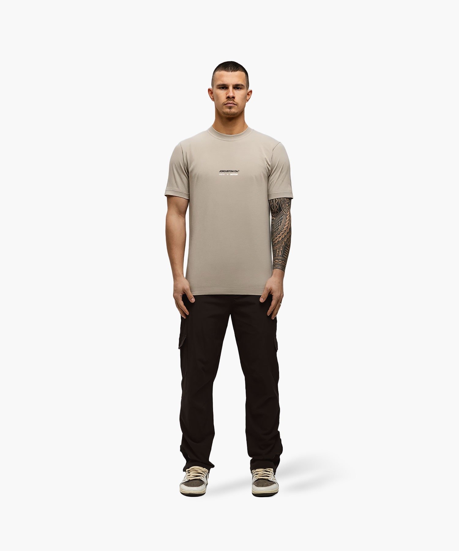 JORCUSTOM POETRYINMOTION SLIM FIT T-SHIRT TAUPE