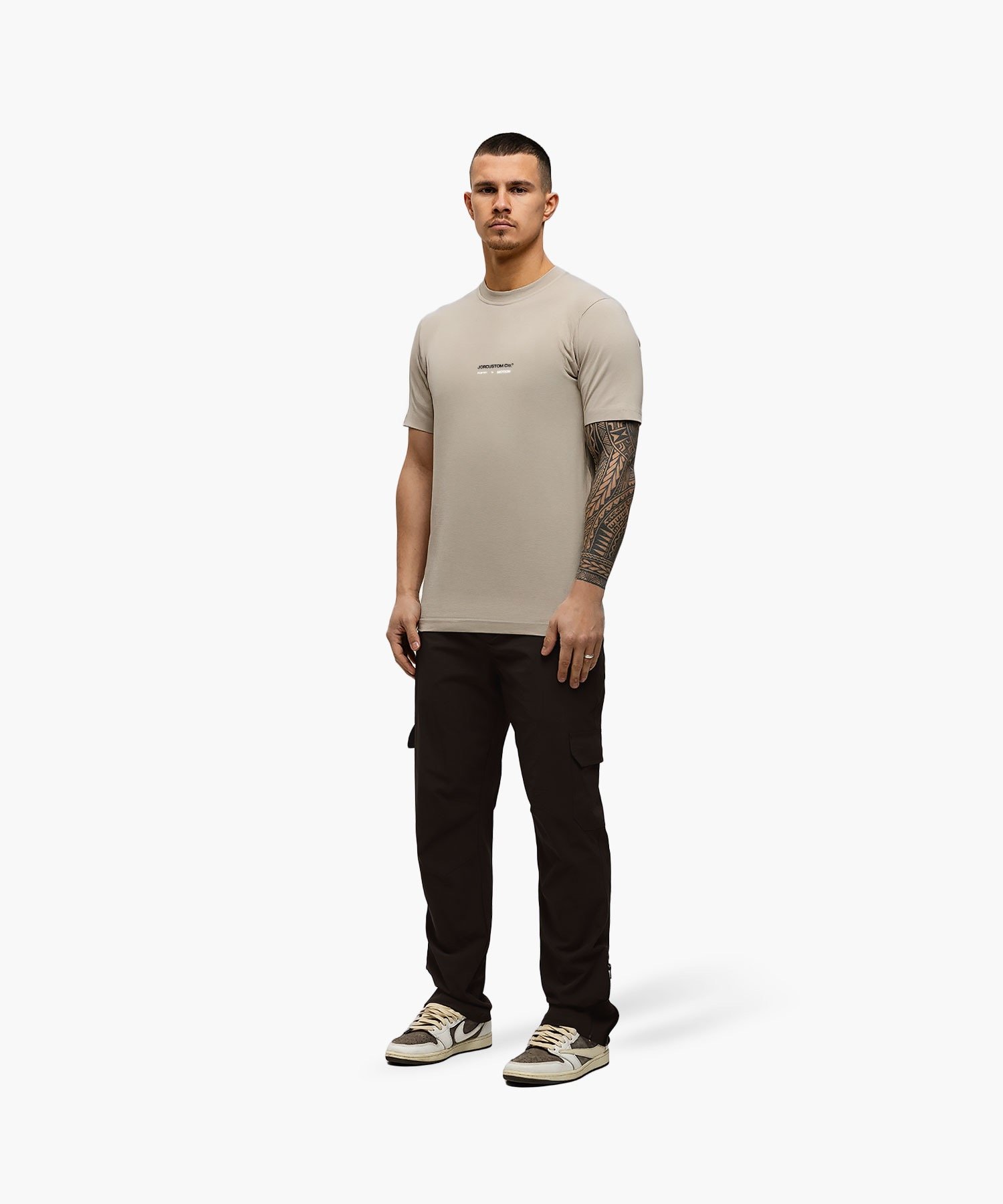 JORCUSTOM POETRYINMOTION SLIM FIT T-SHIRT TAUPE