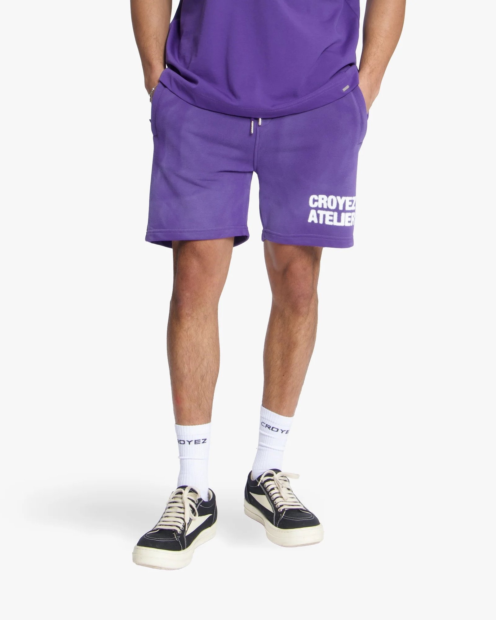 Croyez Sprayed Atelier Shorts | Dark Purple