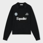 EQUALITÉ ASH KNIT LONGSLEEVE POLO BLACK