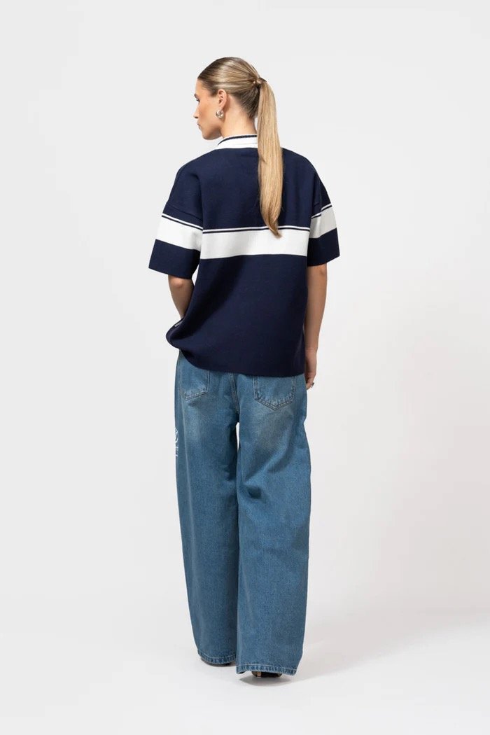 EQUALITÉ JADEN KNIT POLO NAVY