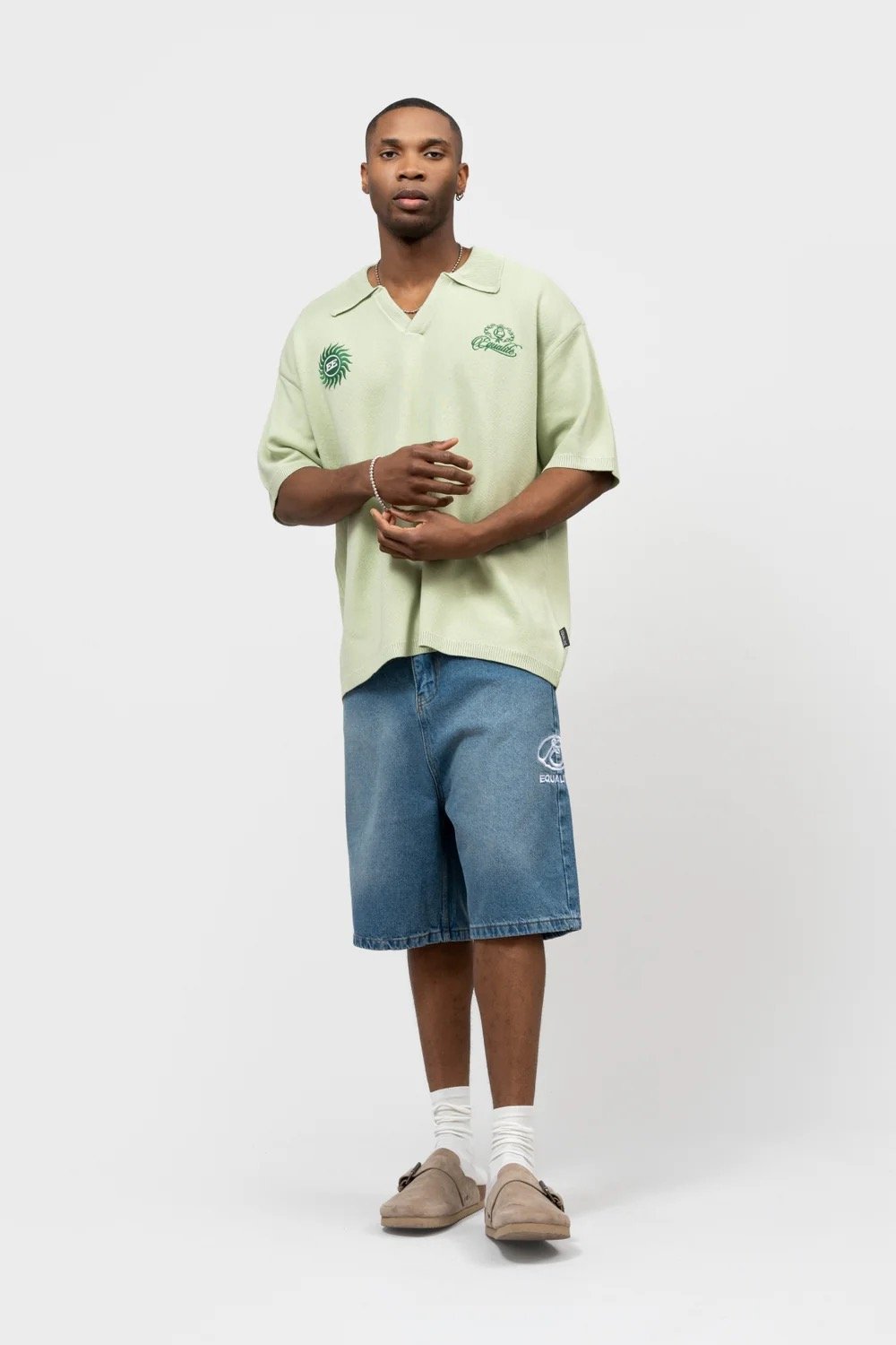 EQUALITÉ BEAU KNIT POLO SOFT LIGHT GREEN
