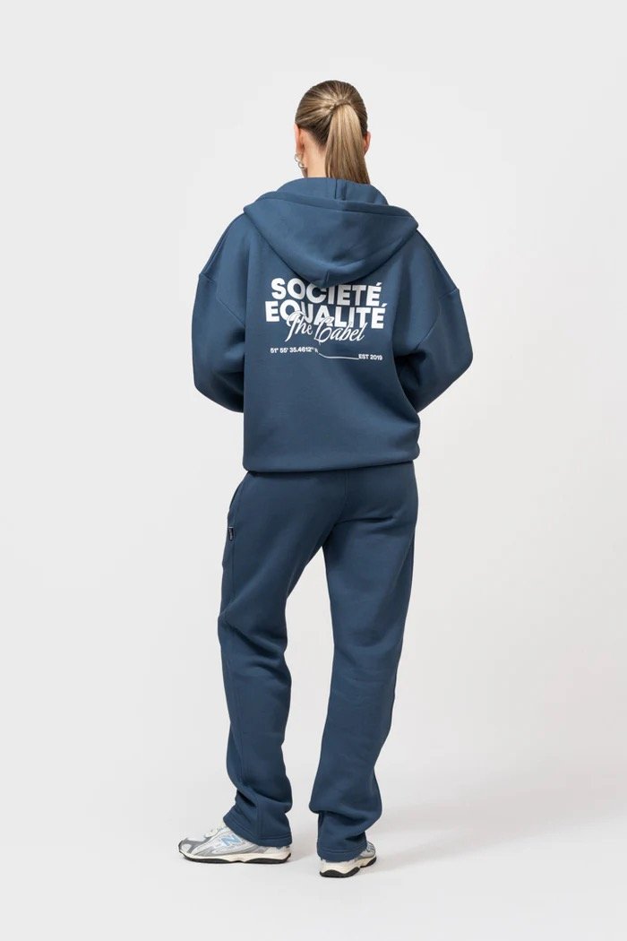 EQUALITÉ SOCIETÉ 2.0 OVERSIZED FULL ZIP HOODIE NAVY