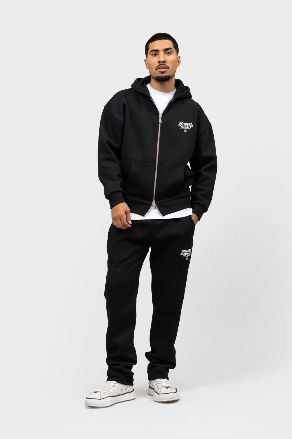 EQUALITÉ SOCIETÉ 2.0 OVERSIZED FULL ZIP HOODIE BLACK