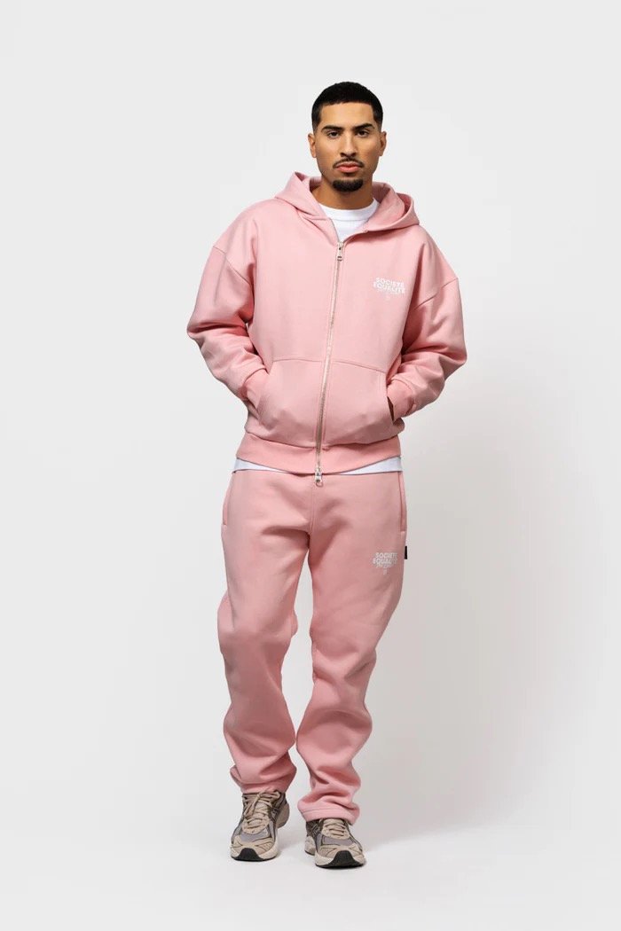EQUALITÉ SOCIETÉ 2.0 OVERSIZED FULL ZIP HOODIE PINK