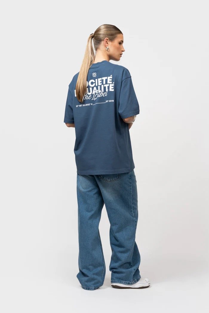 EQUALITÉ SOCIETÉ 2.0 OVERSIZED TEE NAVY