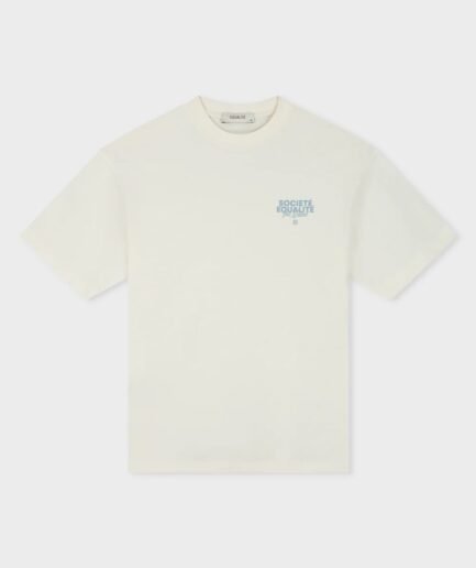 EQUALITÉ SOCIETÉ 2.0 OVERSIZED TEE OFF-WHITE & LIGHT BLUE