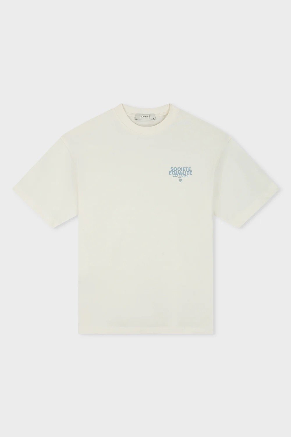 EQUALITÉ SOCIETÉ 2.0 OVERSIZED TEE OFF-WHITE & LIGHT BLUE