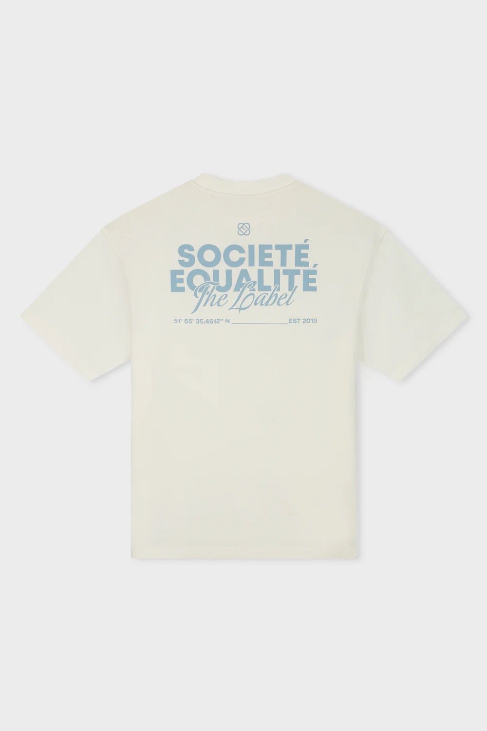 EQUALITÉ SOCIETÉ 2.0 OVERSIZED TEE OFF-WHITE & LIGHT BLUE