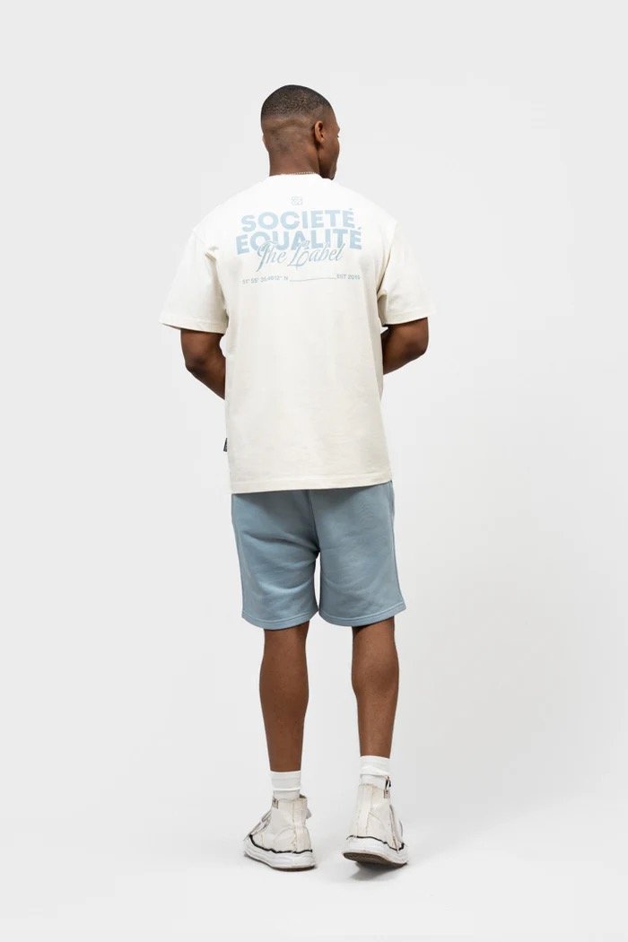 EQUALITÉ SOCIETÉ 2.0 OVERSIZED TEE OFF-WHITE & LIGHT BLUE