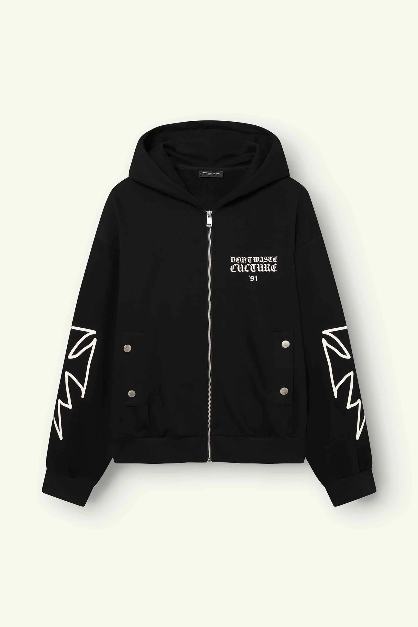 DON'T WASTE CULTURE VELO ZIPPER HOODIE | BLACK