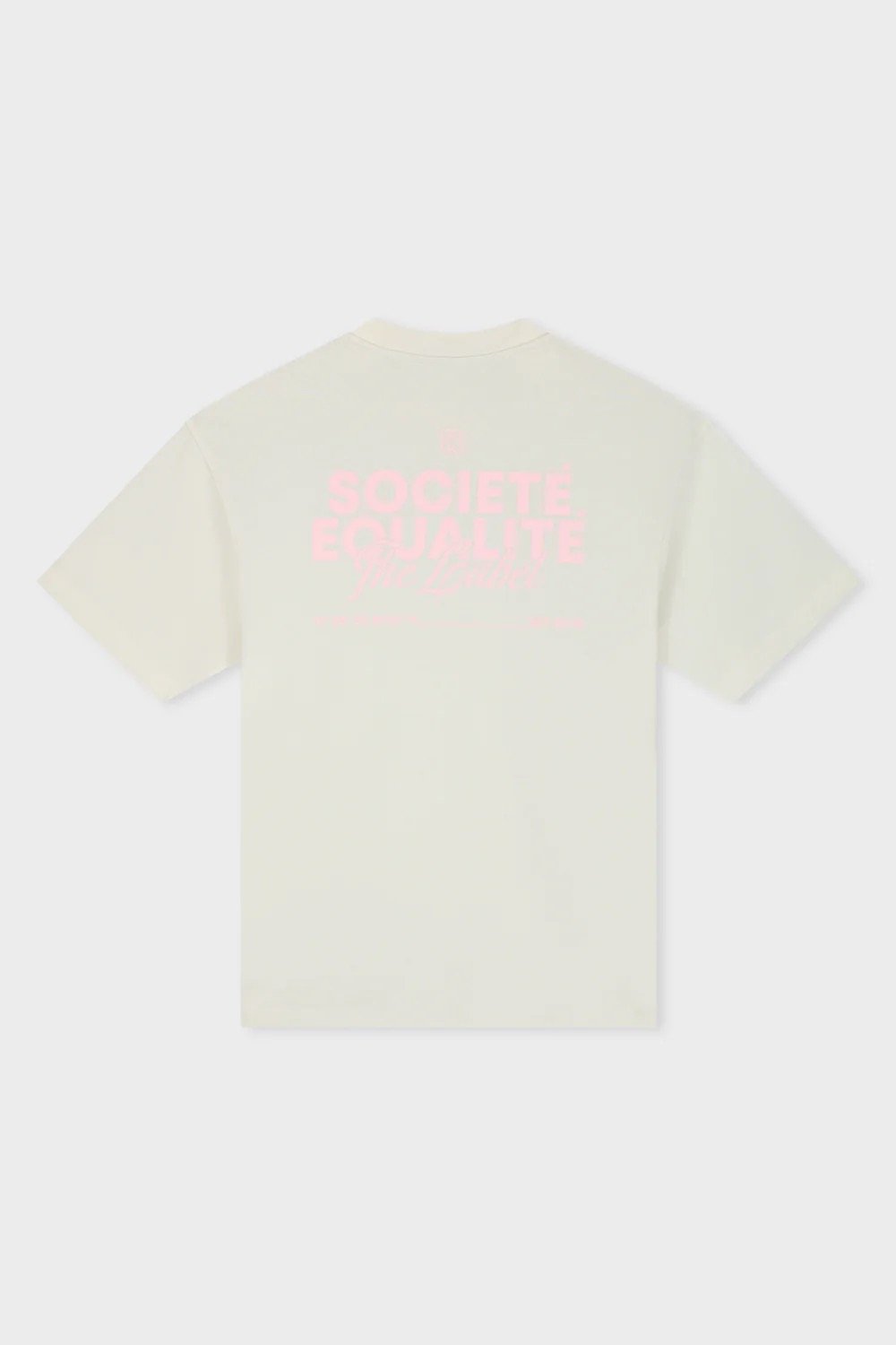 EQUALITÉ SOCIETÉ 2.0 OVERSIZED TEE OFF-WHITE & PINK
