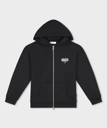 EQUALITÉ: SOCIETE OVERSIZED FULL ZIP HOODIE BLACK
