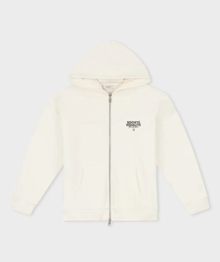 EQUALITÉ: SOCIETE OVERSIZED FULL ZIP HOODIE OFF-WHITE