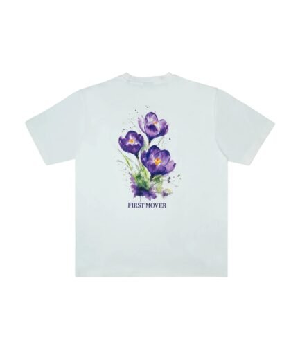 One First Movers Purple Flower Tee Off White