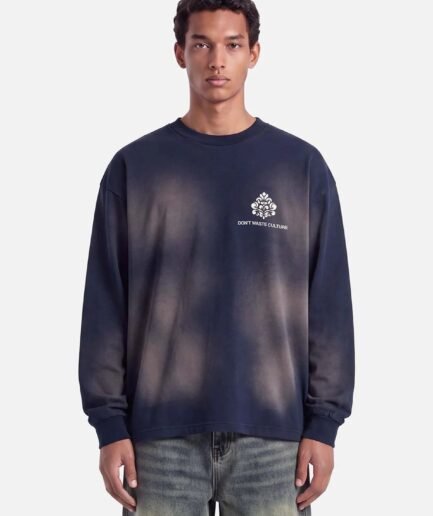 DON'T WASTE CULTURE FADE LONGSLEEVE | NAVY BLUE