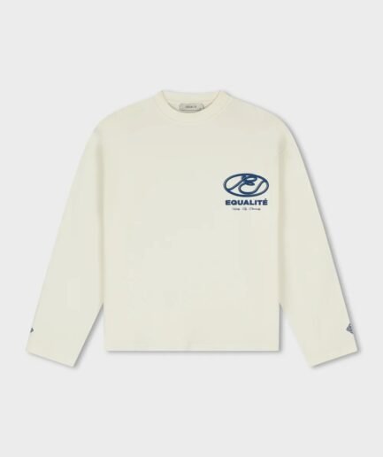 EQUALITÉ: ARID OVERSIZED LONGSLEEVE TEE OFF-WHITE & BLUE