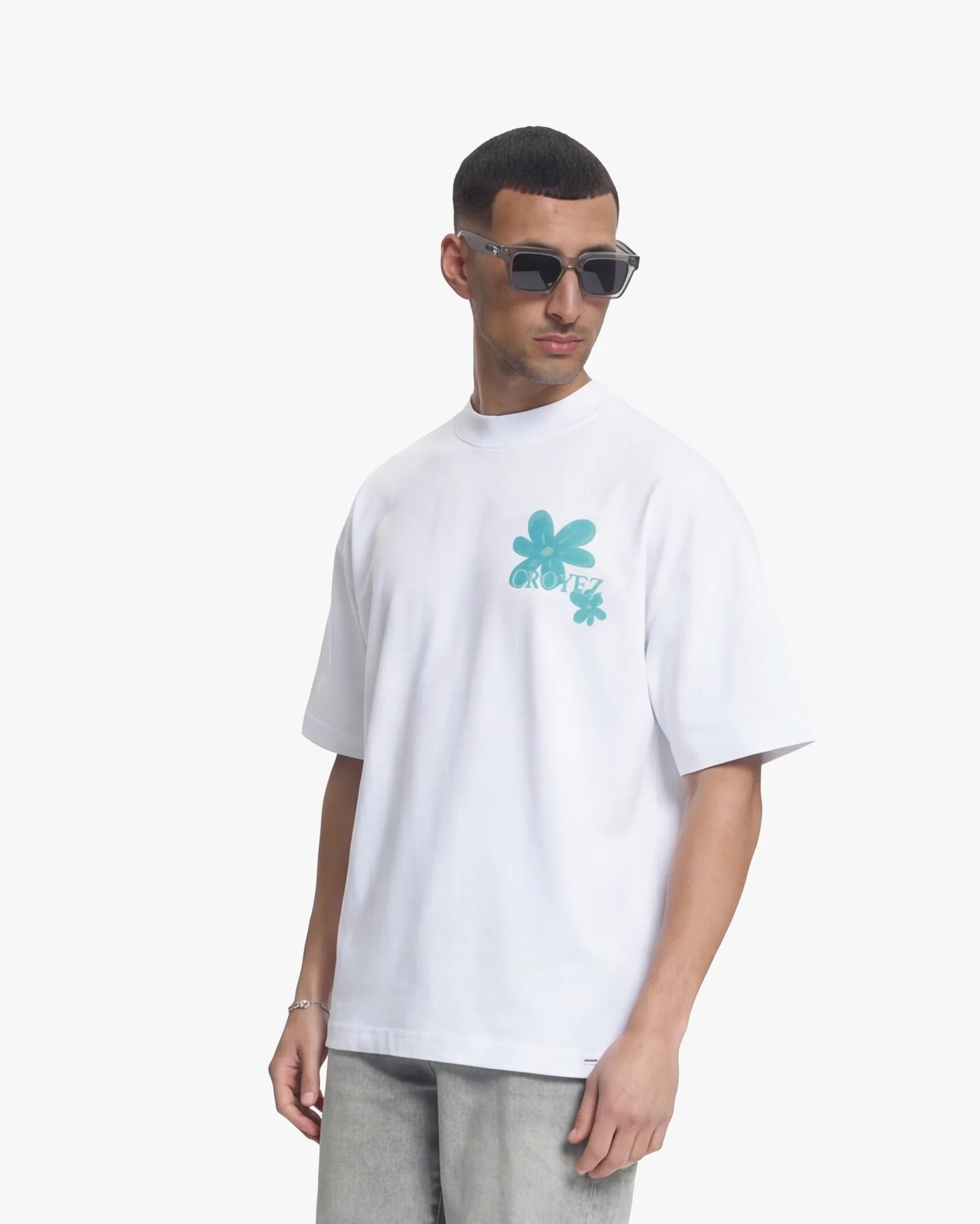 Croyez Botanique T-Shirt | White/Tiffany Blue