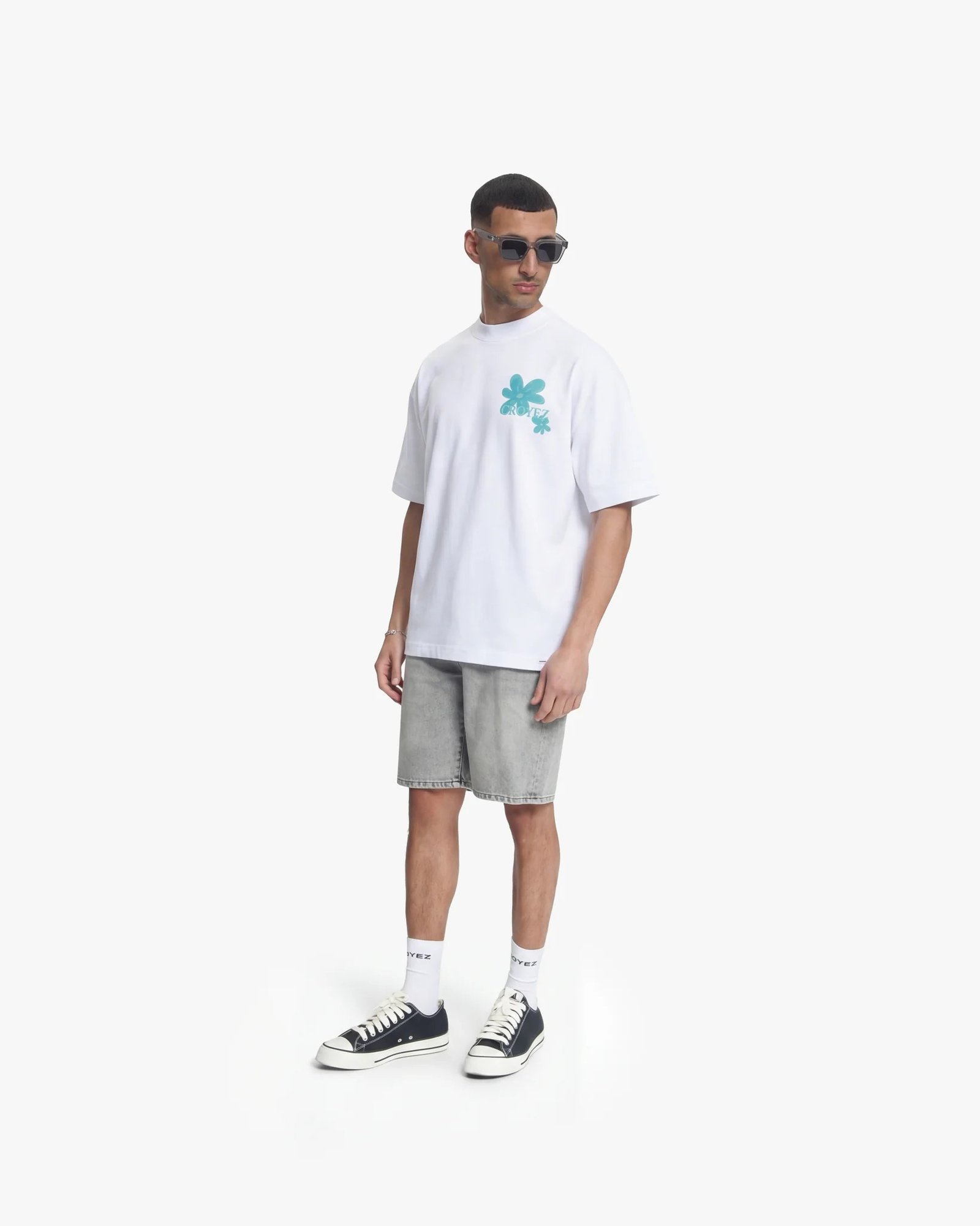 Croyez Botanique T-Shirt | White/Tiffany Blue