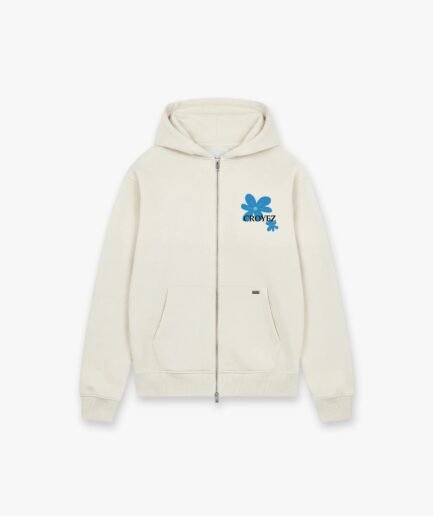 Croyez Botanique Zip Hoodie | Off-White/Tiffany Blue