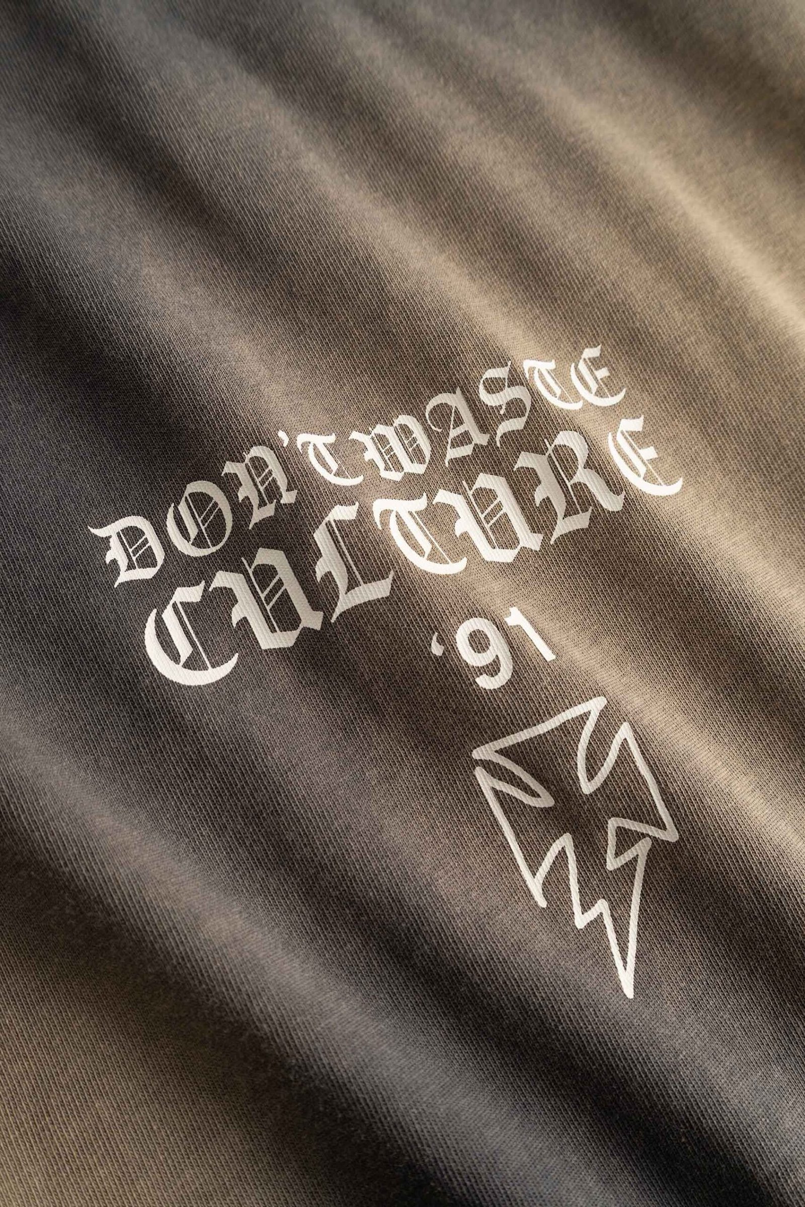 DON'T WASTE CULTURE THUNDER T-SHIRT | FADED GREY