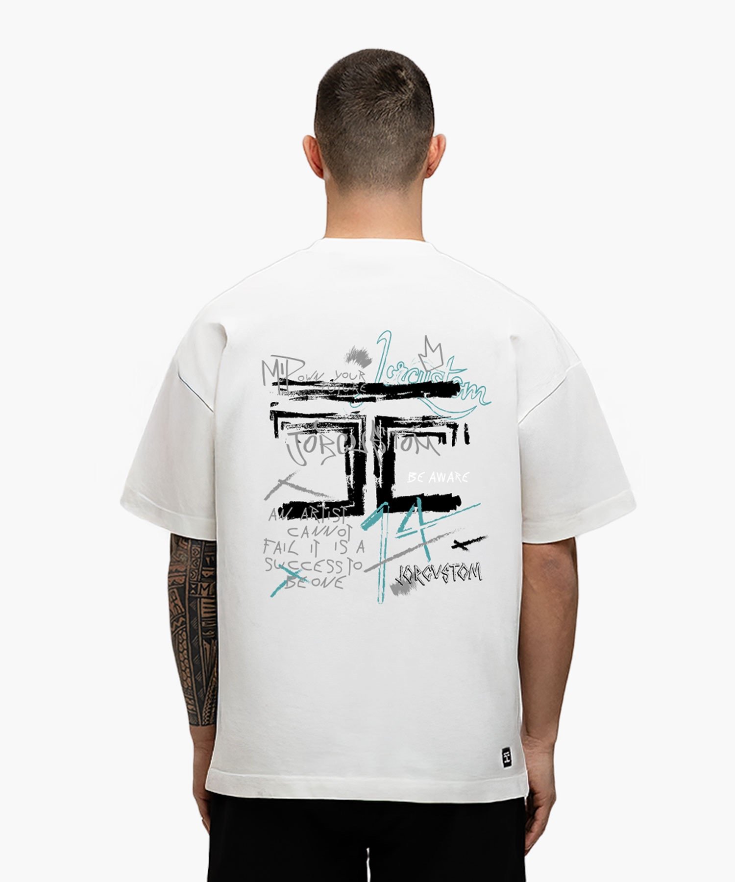 JORCUSTOM ARTIST SUMMER SET LOOSE FIT T-SHIRT WHITE-BLACK