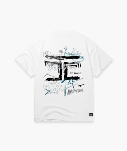 JORCUSTOM ARTIST SUMMER SET LOOSE FIT T-SHIRT WHITE-TEAL