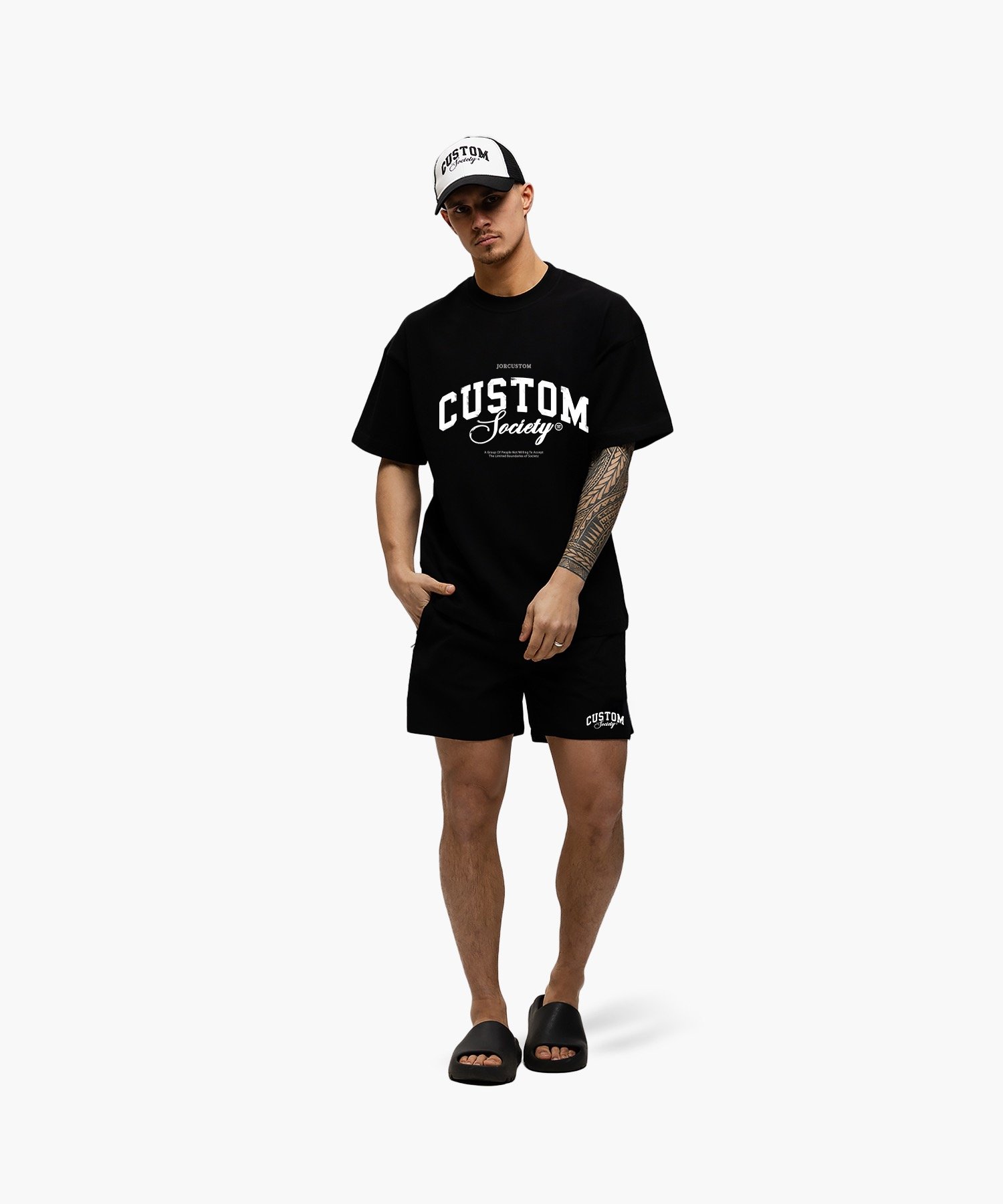 JORCUSTOM CUSTOM SOCIETY SUMMER SET LOOSE FIT T-SHIRT BLACK