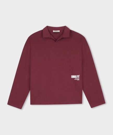 EQUALITÉ ELIA LONGSLEEVE POLO BURGUNDY & WHITE