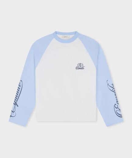 EQUALITÉ JETT RAGLAN LONGSLEEVE TEE WHITE & LIGHT BLUE