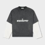 EQUALITÉ ENZO DOUBLE LAYER LONGSLEEVE TEE WASHED GREY & WHITE
