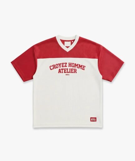 Croyez Jersey Sport T-Shirt | Off-White/Red