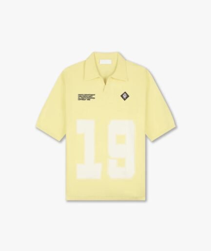 Croyez Nombre Knit Polo | Butter Yellow