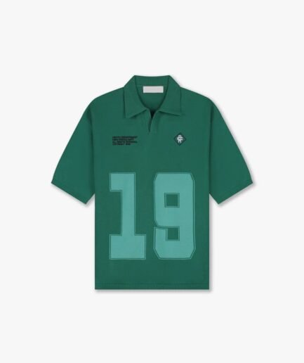 Croyez Nombre Knit Polo | Forest Green