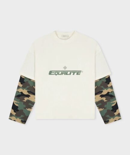 EQUALITÉ ENZO DOUBLE LAYER LONGSLEEVE TEE OFF-WHITE & CAMO